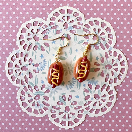 Hot dogs bun dangles (hypoallergenic stainless steel earrings)