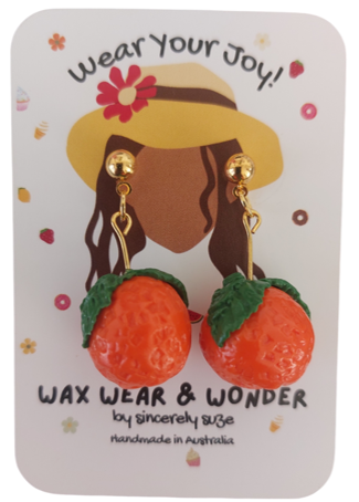 Polymer Clay Earrings - Orange Blossom Dangles