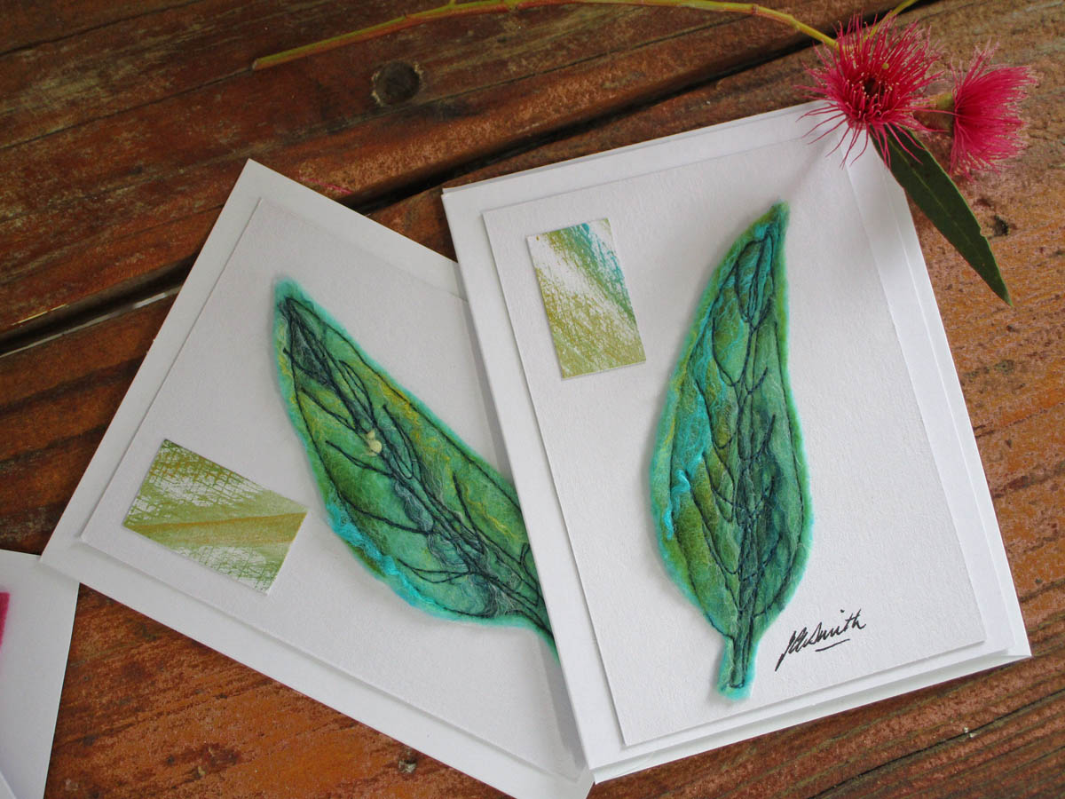 Original Handmade Greeting Card - Spring Landscape - Textile Art
