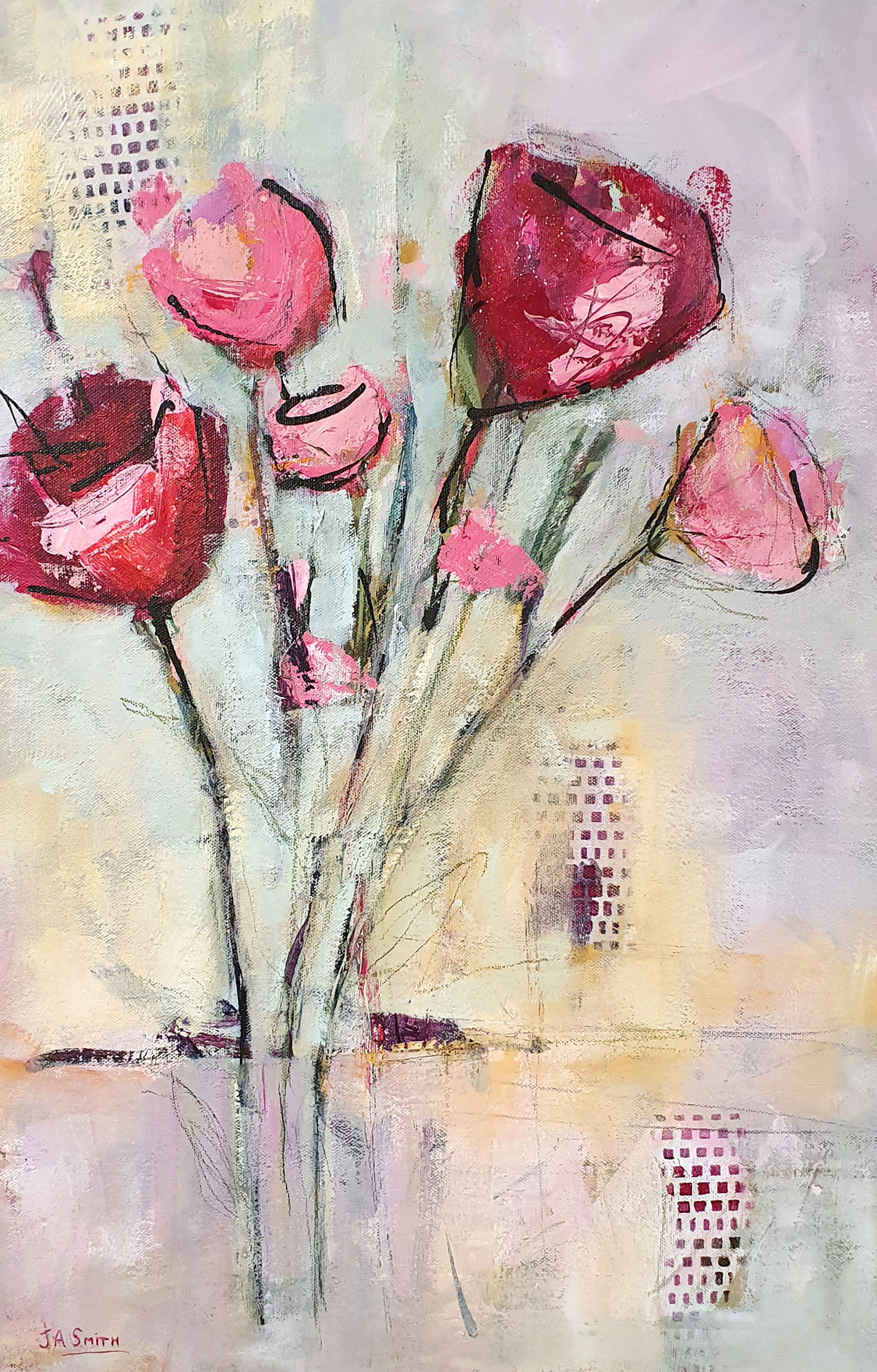 Original Floral Painting - Framed