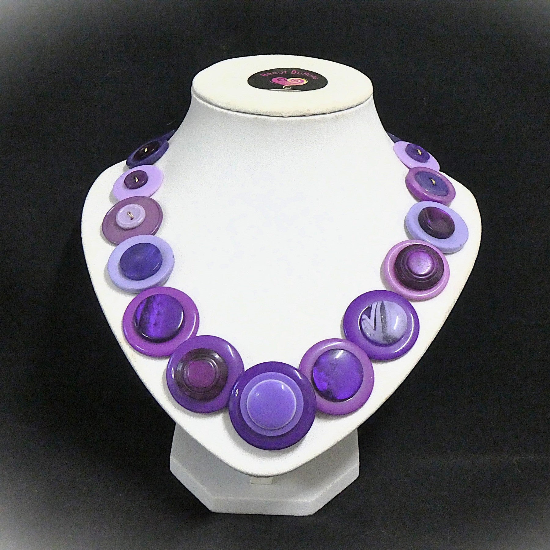 Button necklace - Purely Purple