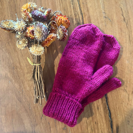Hand knit mittens