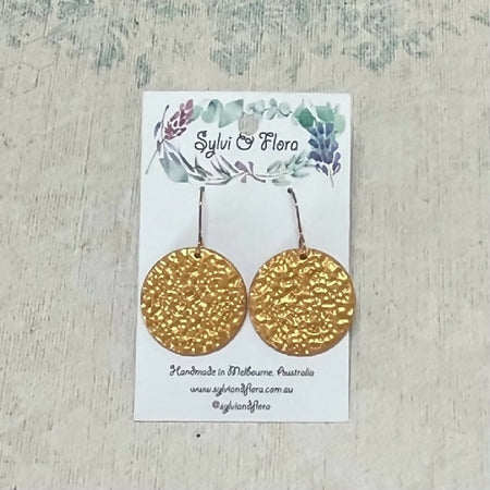 Handmade Textured Gold Earrings