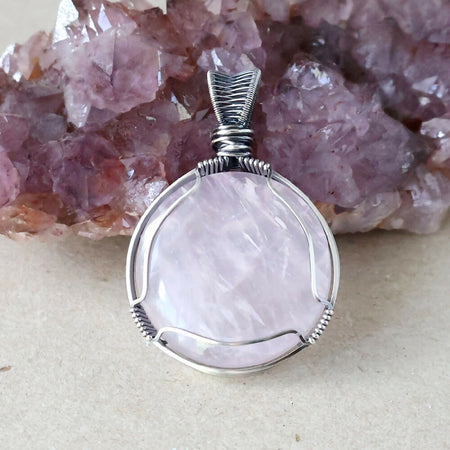 Rose Quartz Pendant - Handcrafted with Australian Made Sterling Silver