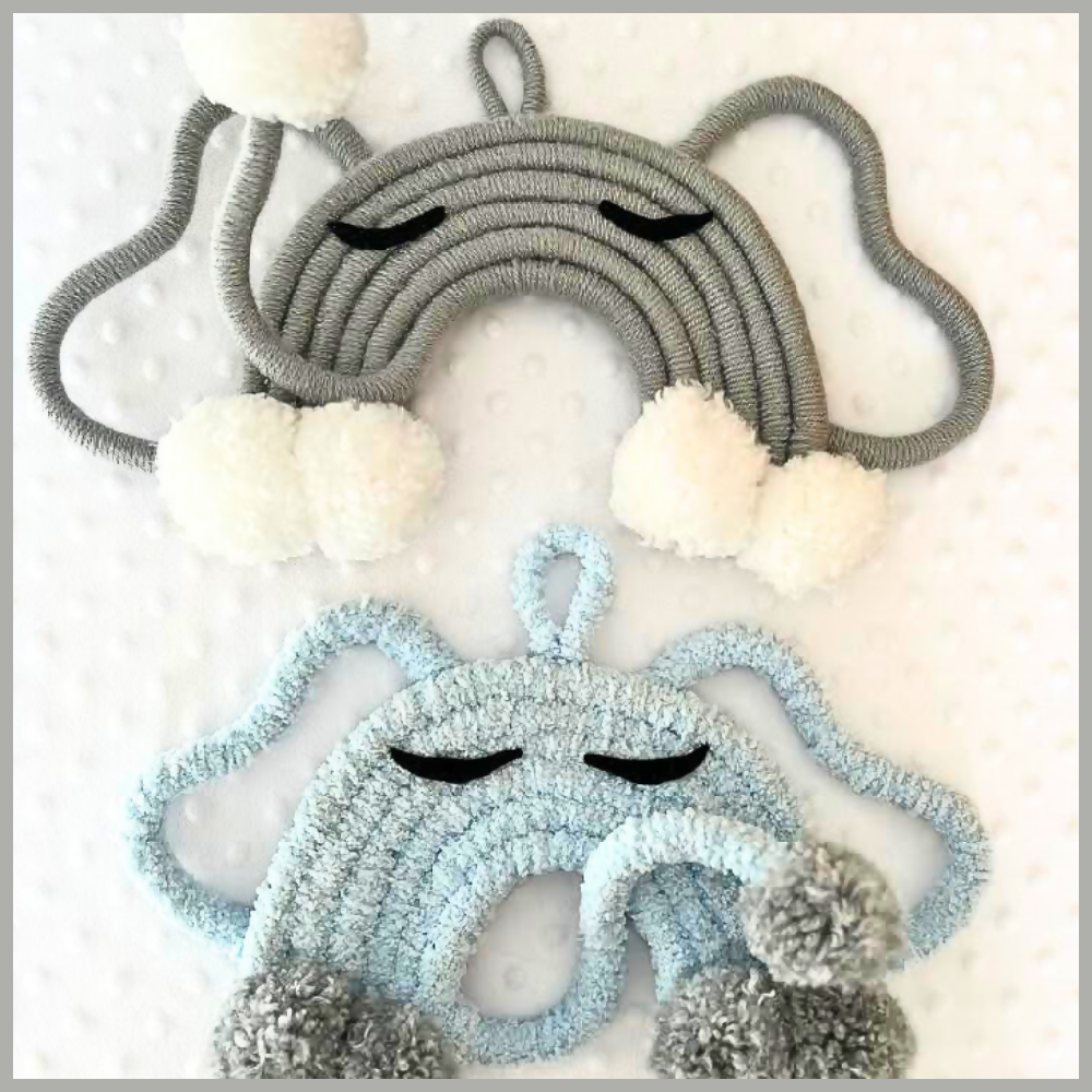 Elephant Macrame Wall Hanging Set, Baby Decor, Boys Room Decor