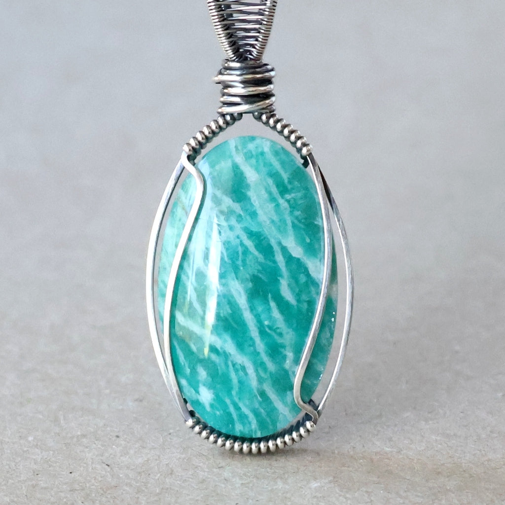 Handcrafted Amazonite Pendant - Talisman of Courage