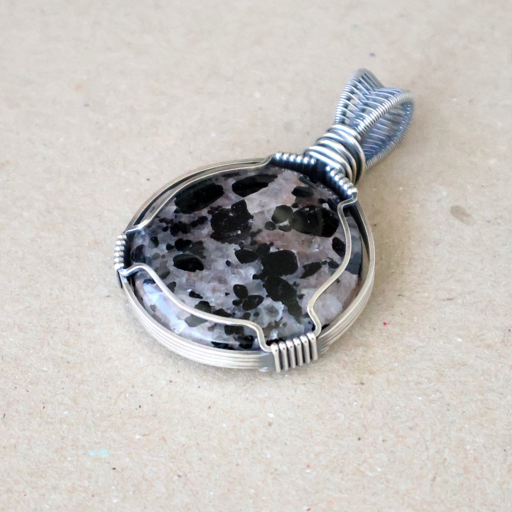 Handcrafted Tourmalinated Quartz Pendant - Talisman of Chiaroscuro