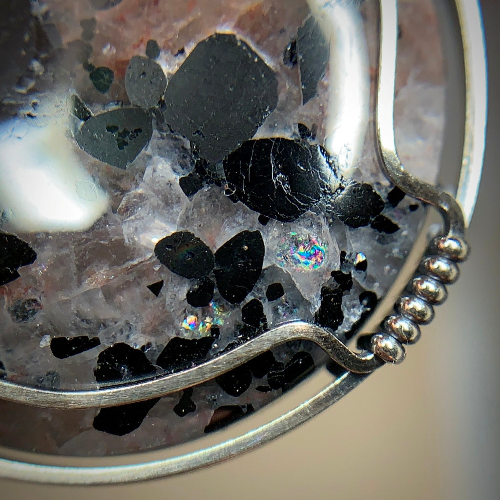 Handcrafted Tourmalinated Quartz Pendant - Talisman of Chiaroscuro