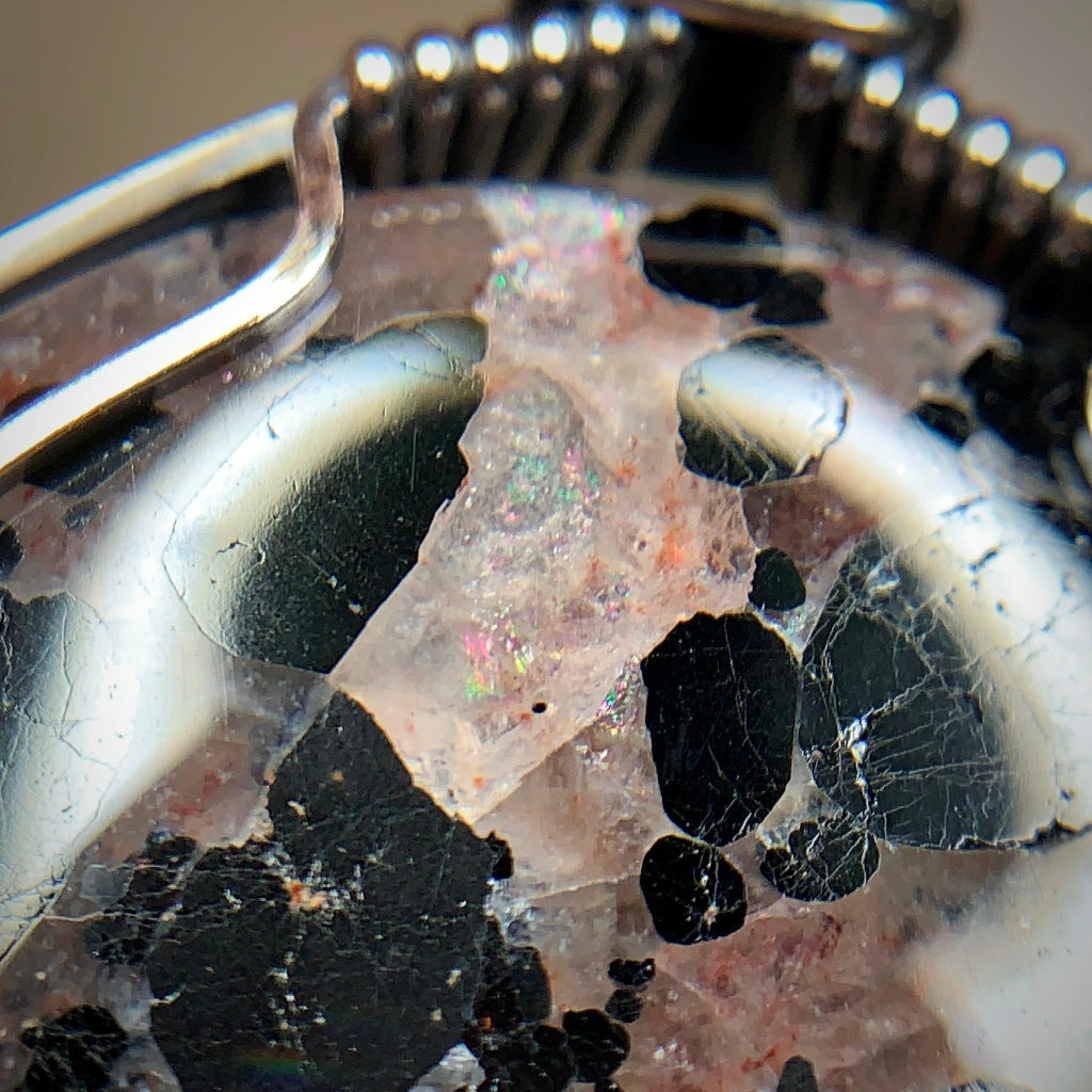 Handcrafted Tourmalinated Quartz Pendant - Talisman of Chiaroscuro