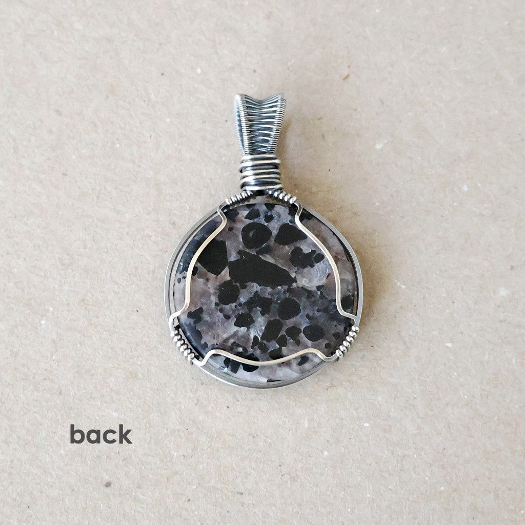 Handcrafted Tourmalinated Quartz Pendant - Talisman of Chiaroscuro