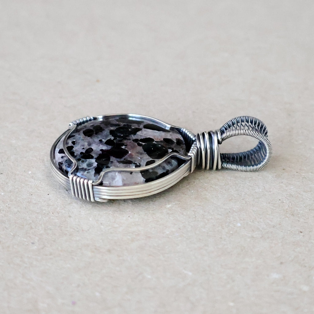 Handcrafted Tourmalinated Quartz Pendant - Talisman of Chiaroscuro