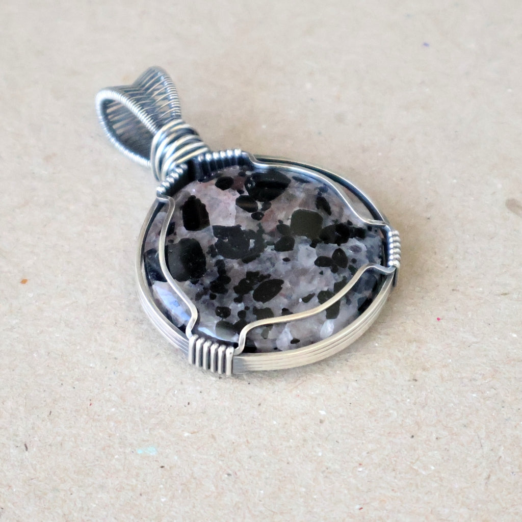 Handcrafted Tourmalinated Quartz Pendant - Talisman of Chiaroscuro