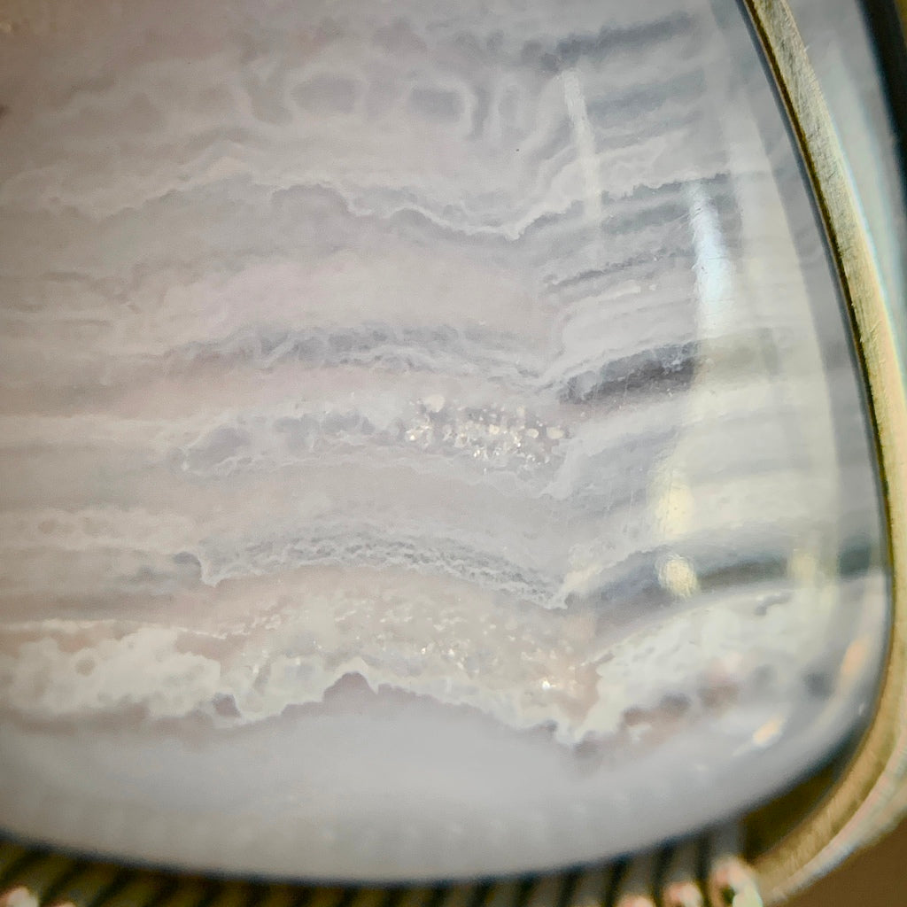 Handcrafted Blue Lace Agate Pendant - Talisman of Clear Communication