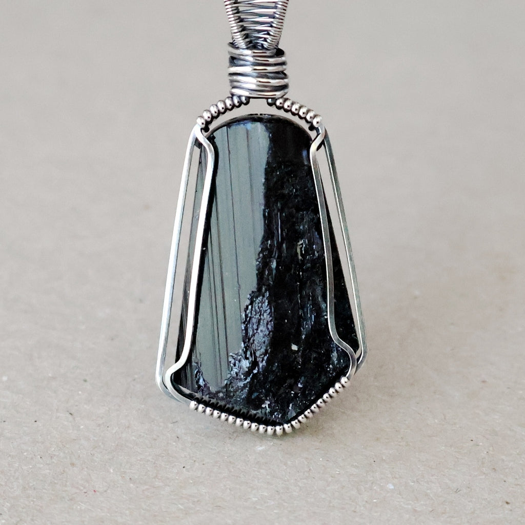 Handcrafted Black Tourmaline Pendant - Talisman of Protection and Purification