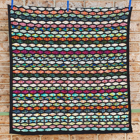Stained Glass crochet baby blanket wool black