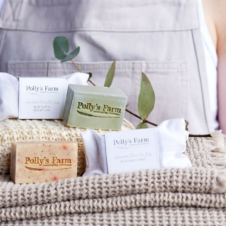 Olive Oil Travel & Guest Bar Soaps (50g) | Packed In Cute Reusable Cotton Drawstring Bag