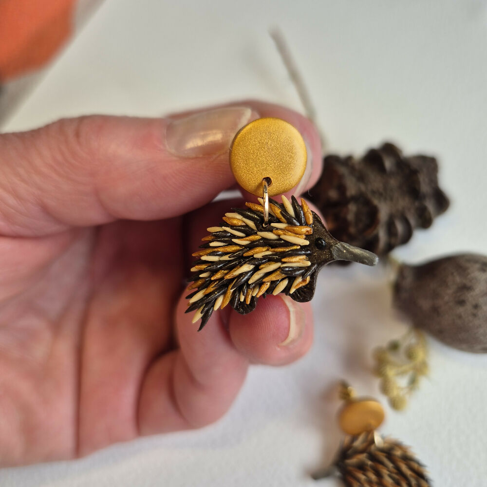 Eddie Echidna Dangle (OR STUD) Earrings