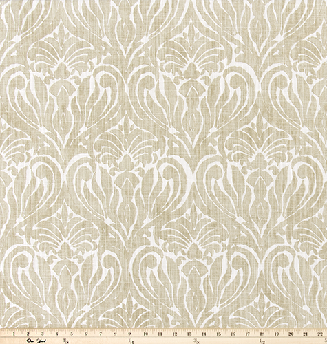 Pair of Rectangular Cushion Covers - Sandy Beige Damask Print