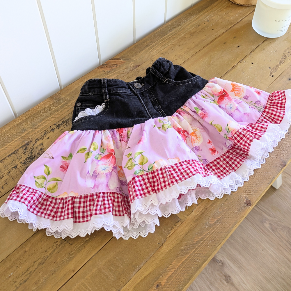 size-2-upcycled-denim-skirt-pink-red-gingham-floral-australian-handmade-sewing-the-denim-patch (2)