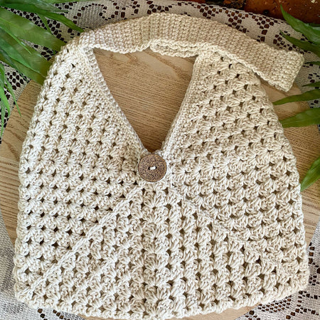 Crochet Shoulder Bag - Natural Cream