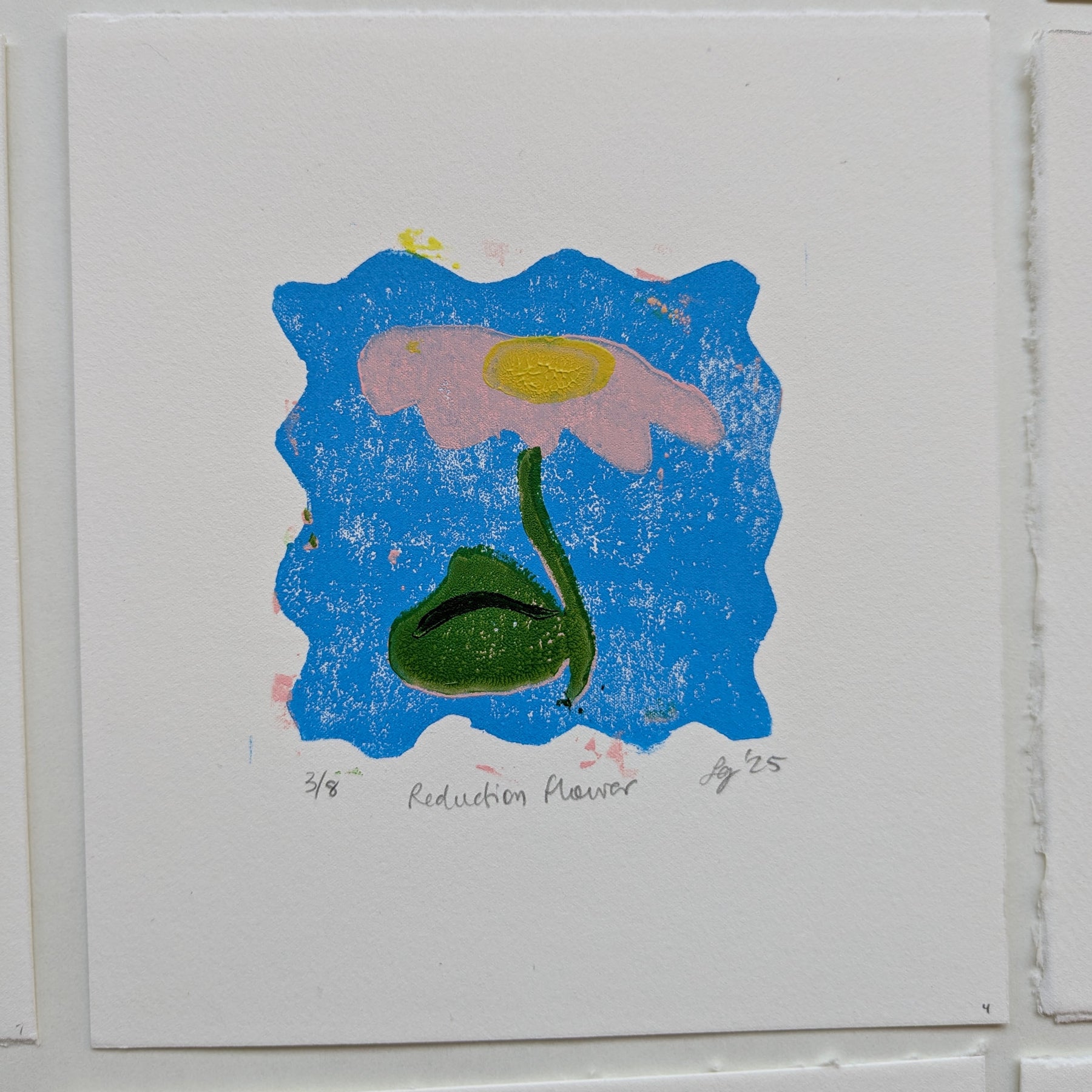 Flower - original lino print