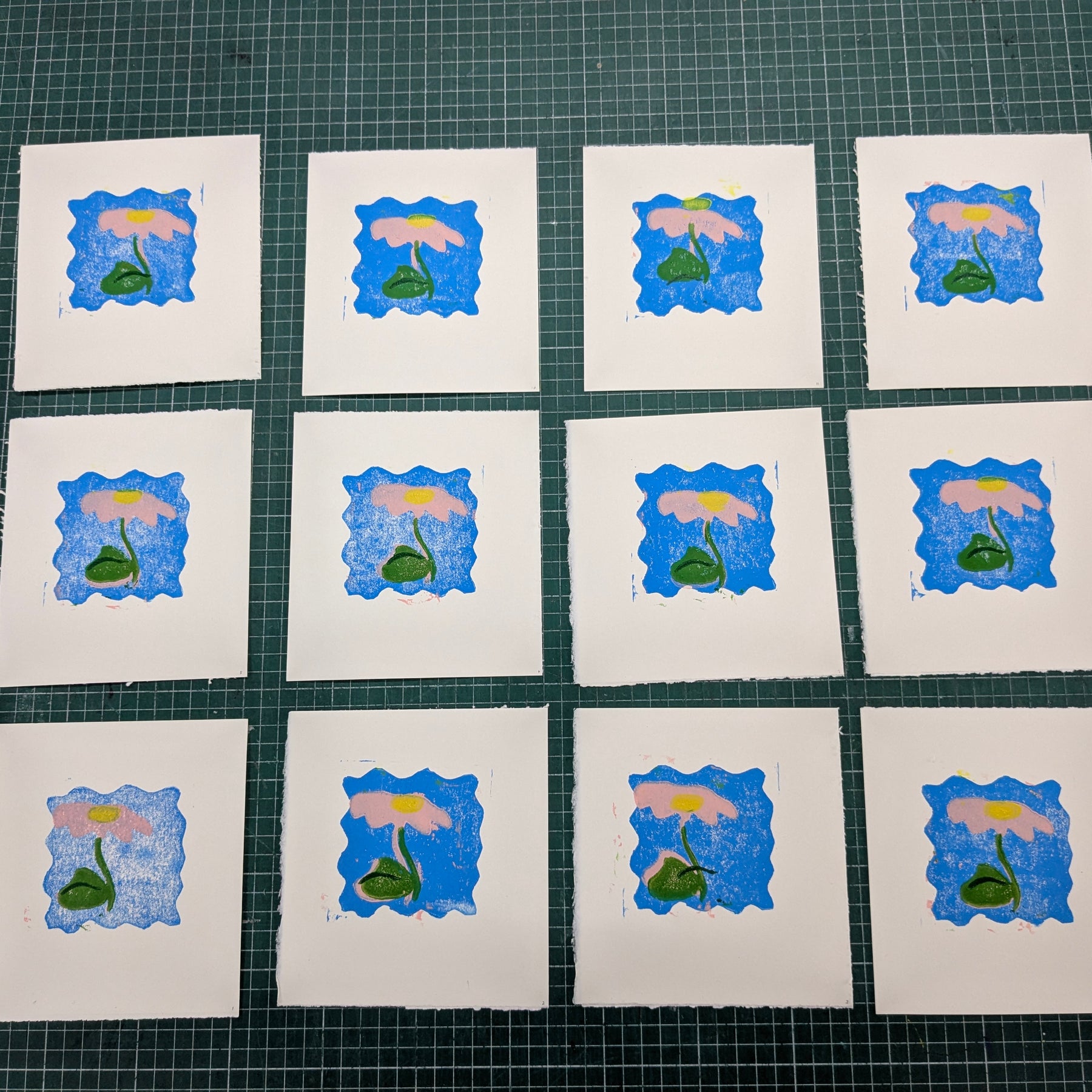 Flower - original lino print