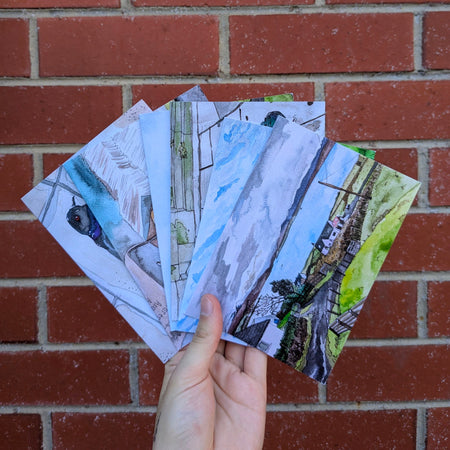 Watercolours - set of 6 greeting cards