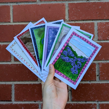 Borders - set of 6 greeting cards