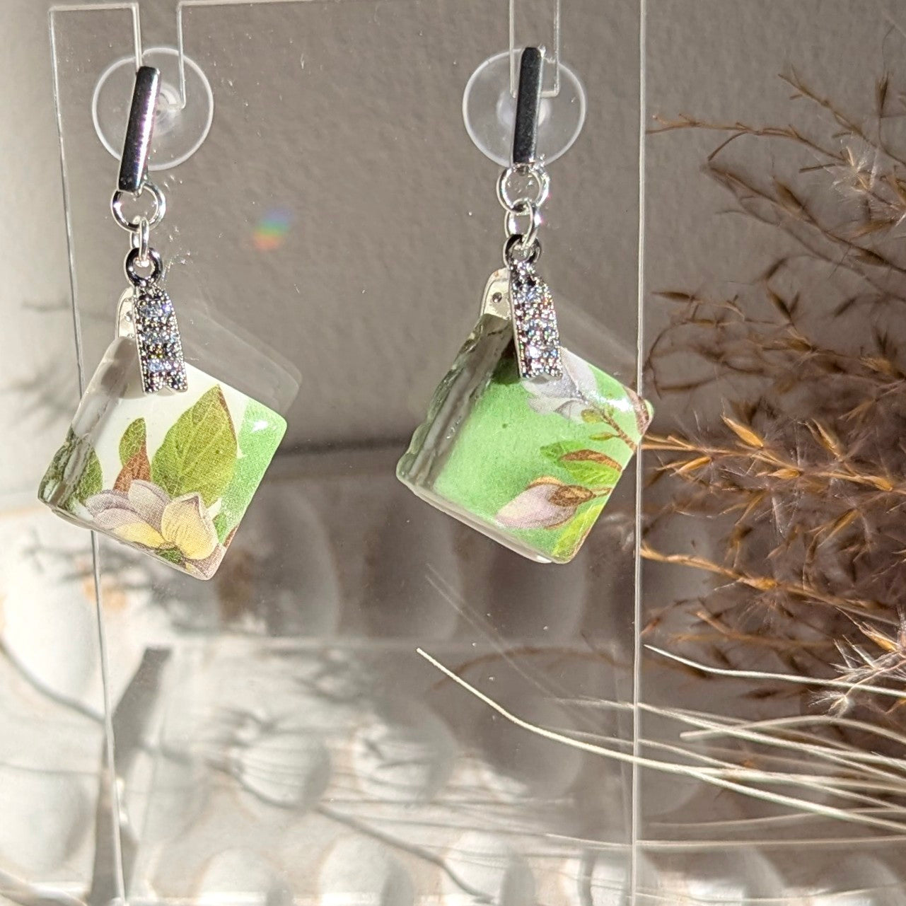 Bird Book Pendant and Earrings