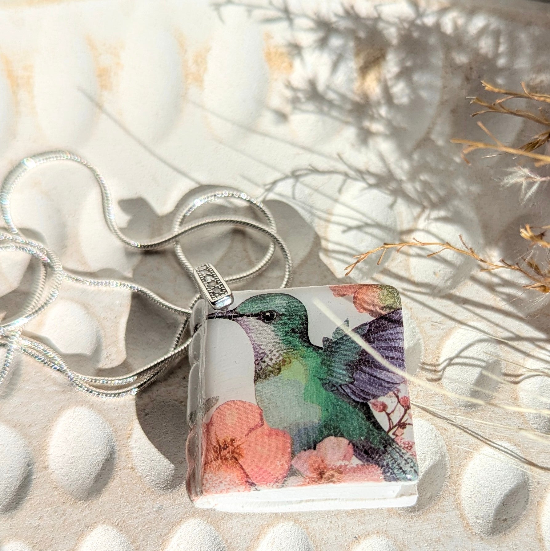 Bird Book Style Pendant and Earrings Set.