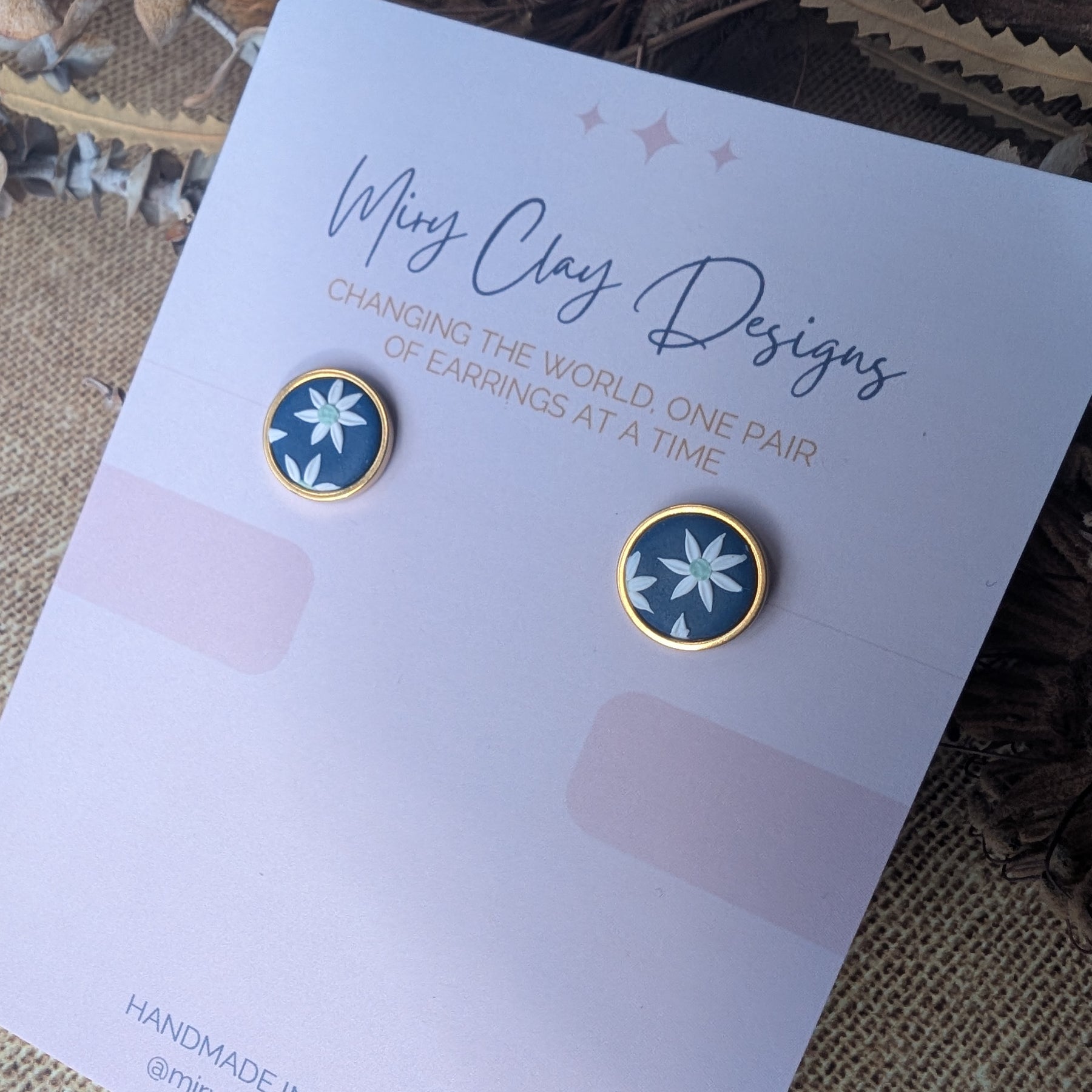 Mini Flannel Flower Studs