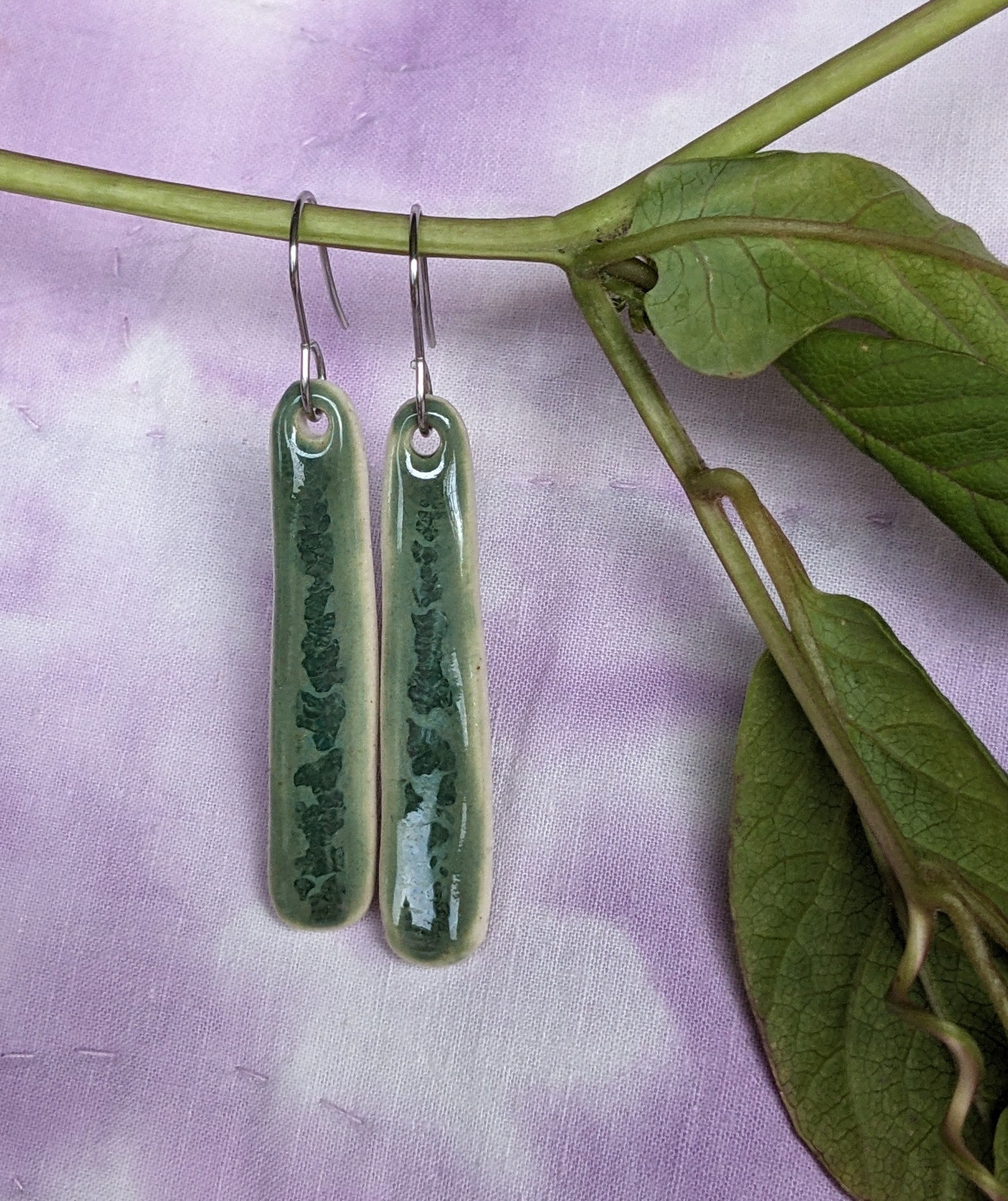 Emerald Falls Lightweight Ceramic Dangle Earrings