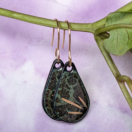 Ceramic Teardrop Pond Earrings