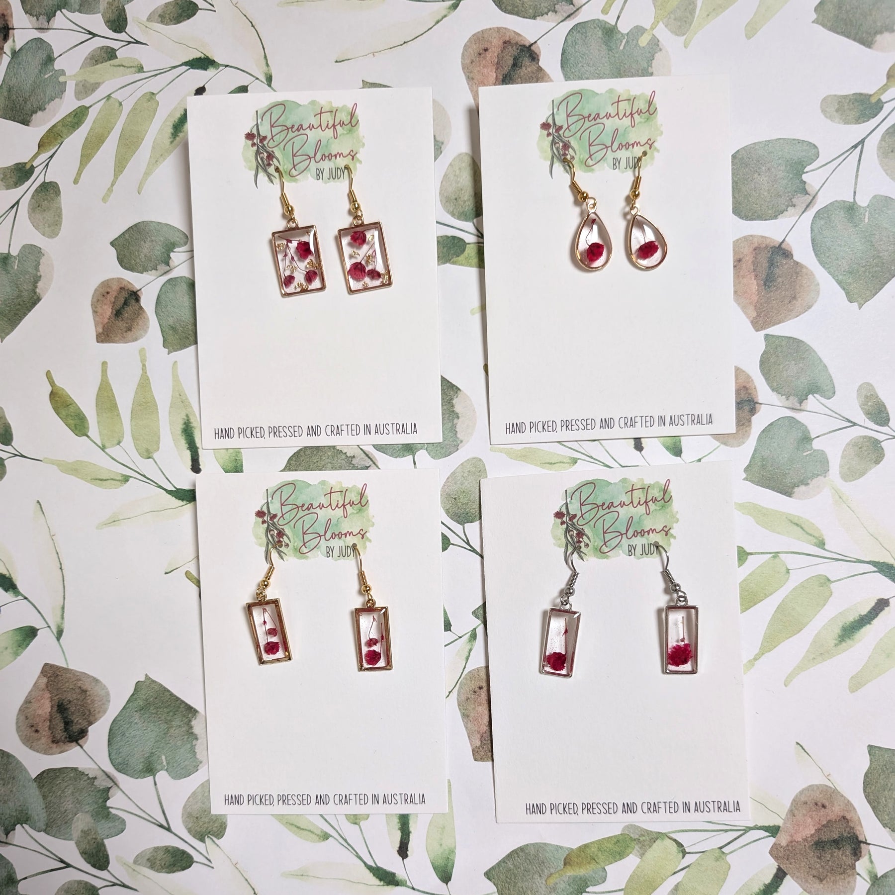 Real flowers in resin, Magenta Baby's Breath collection