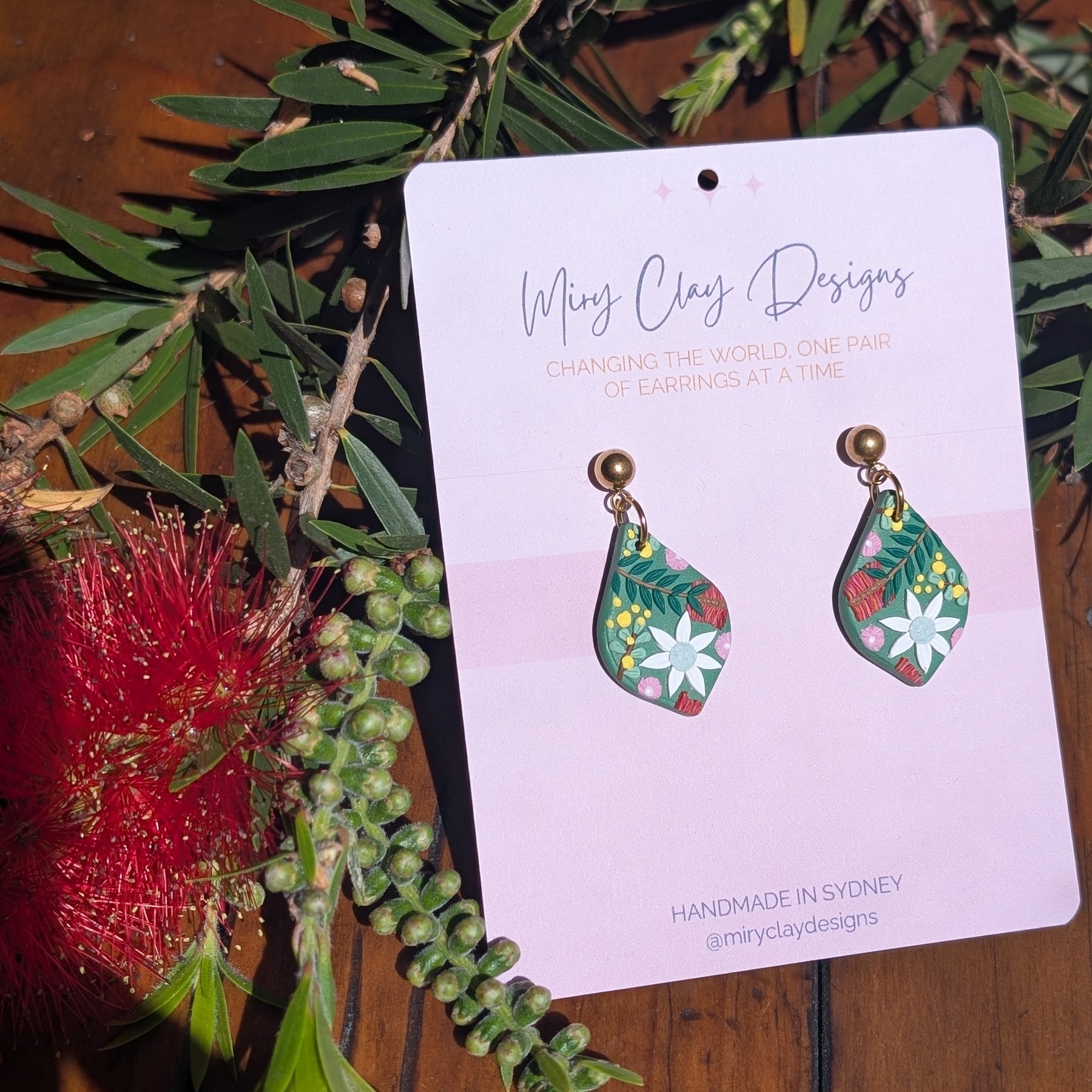 Green Native small Dangle