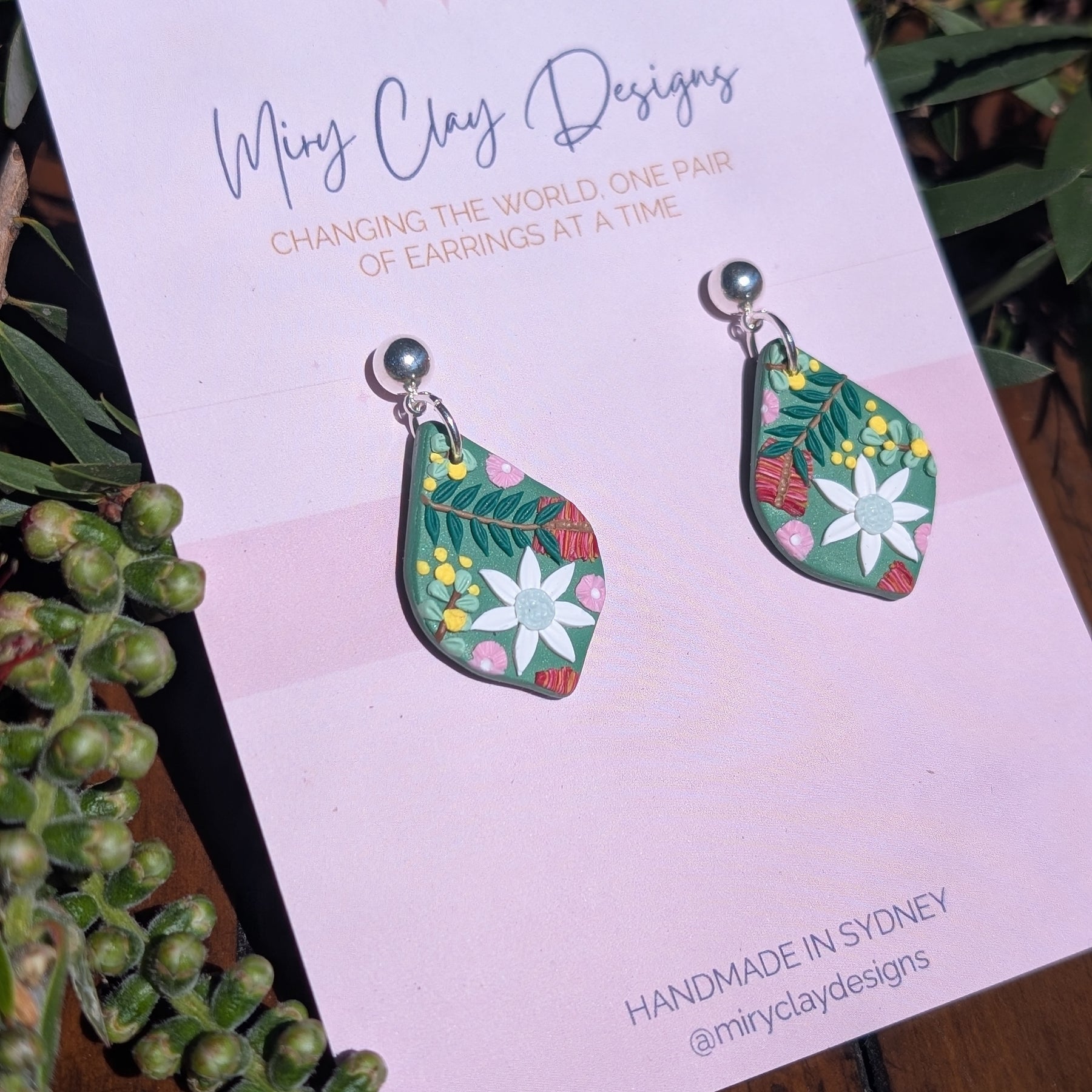 Green Native small Dangle