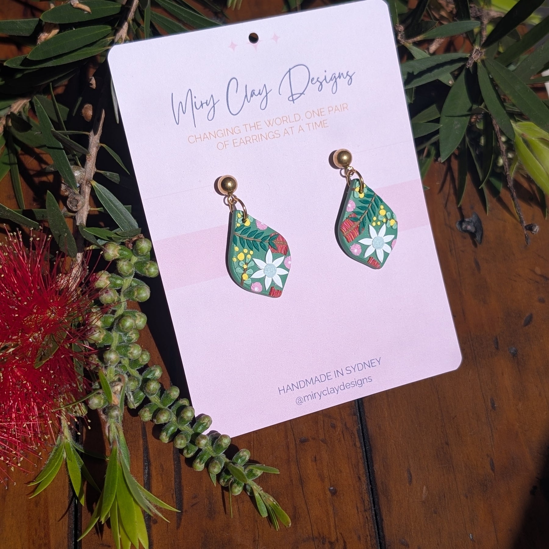 Green Native small Dangle