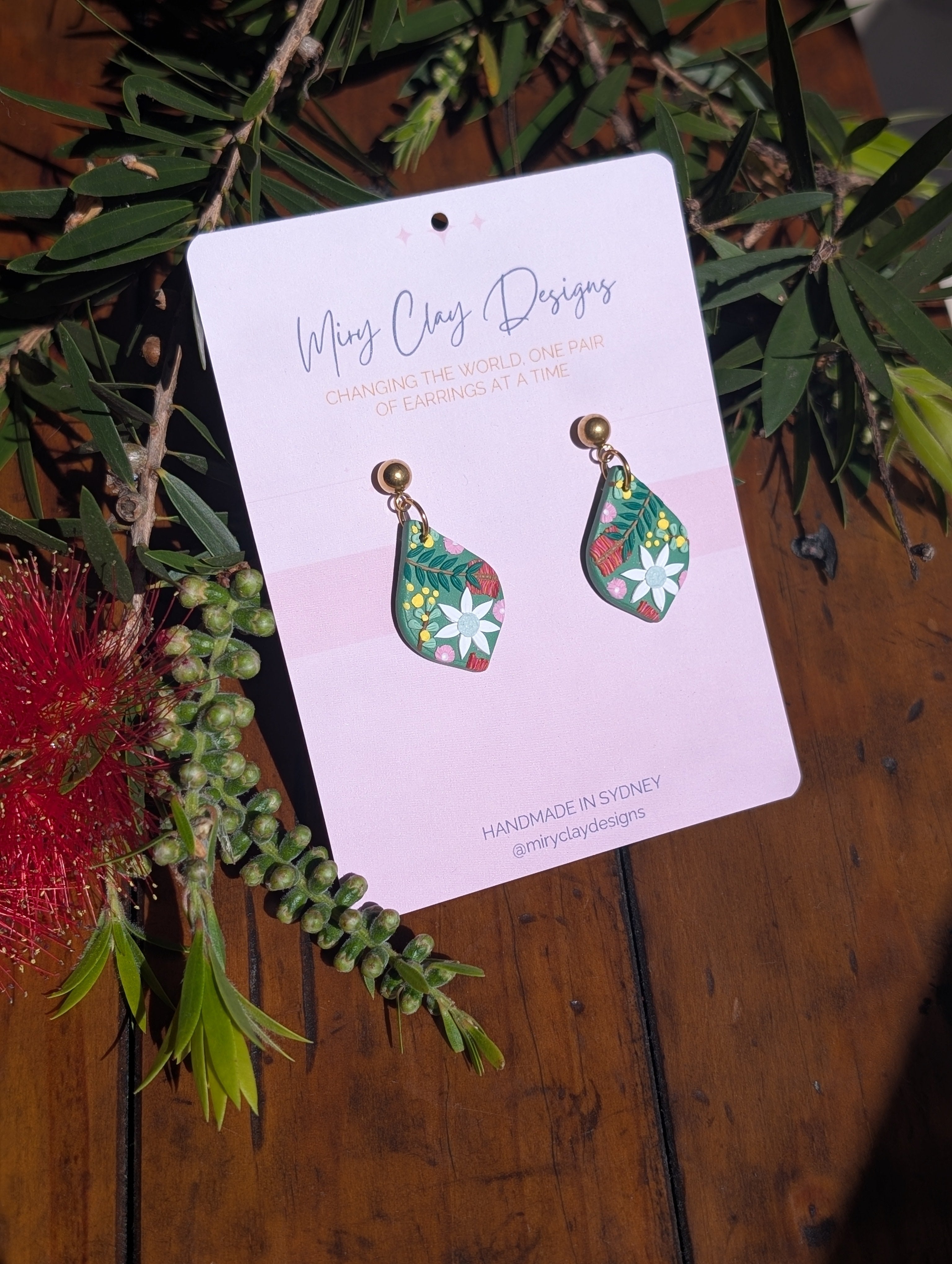 Green Native small Dangle