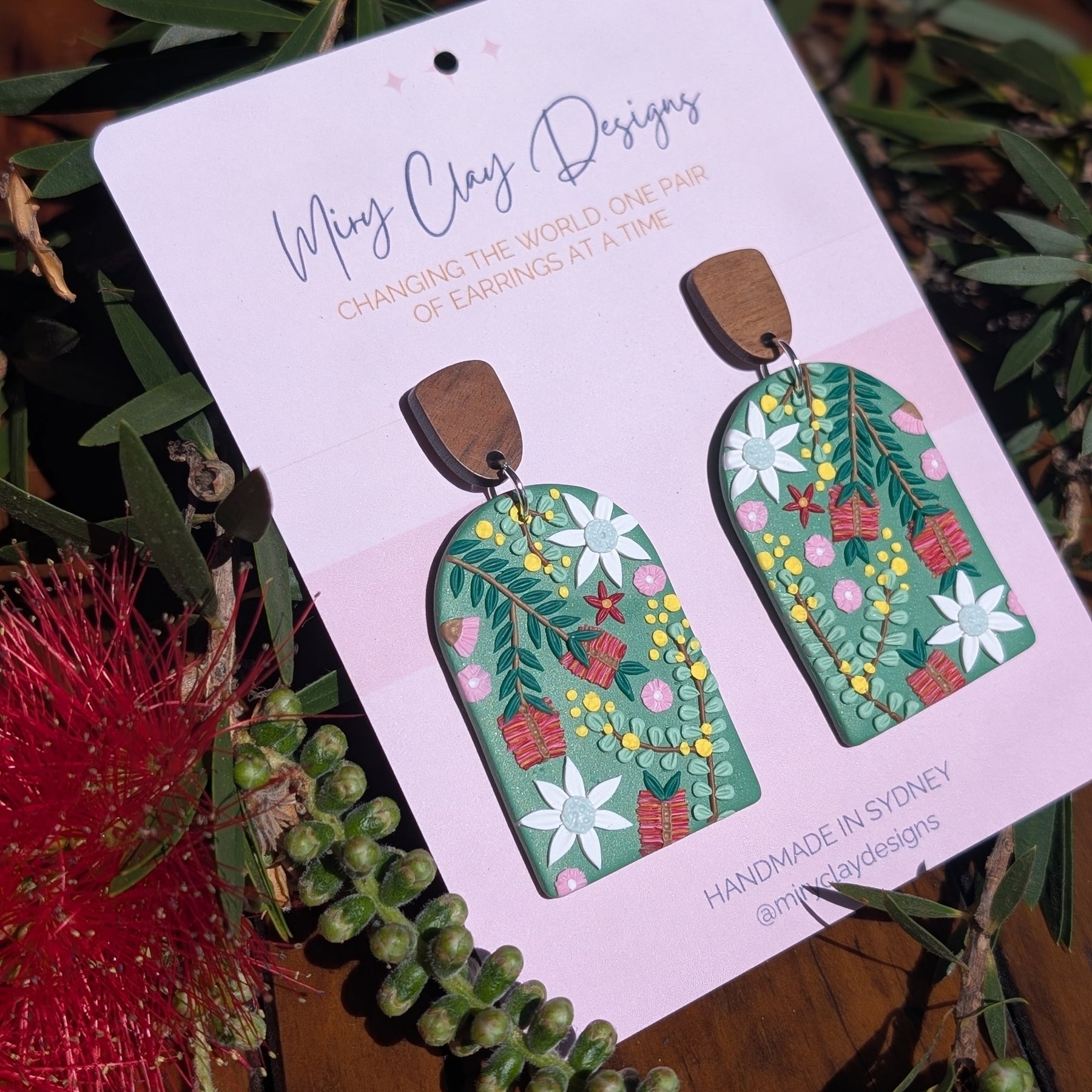 Green Native Large Arch Dangle