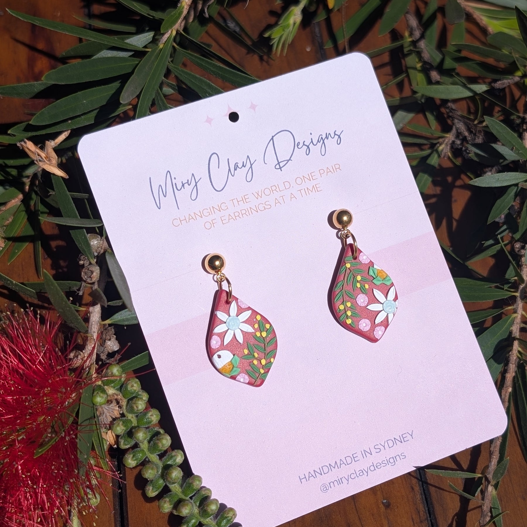 Red Native small Dangle