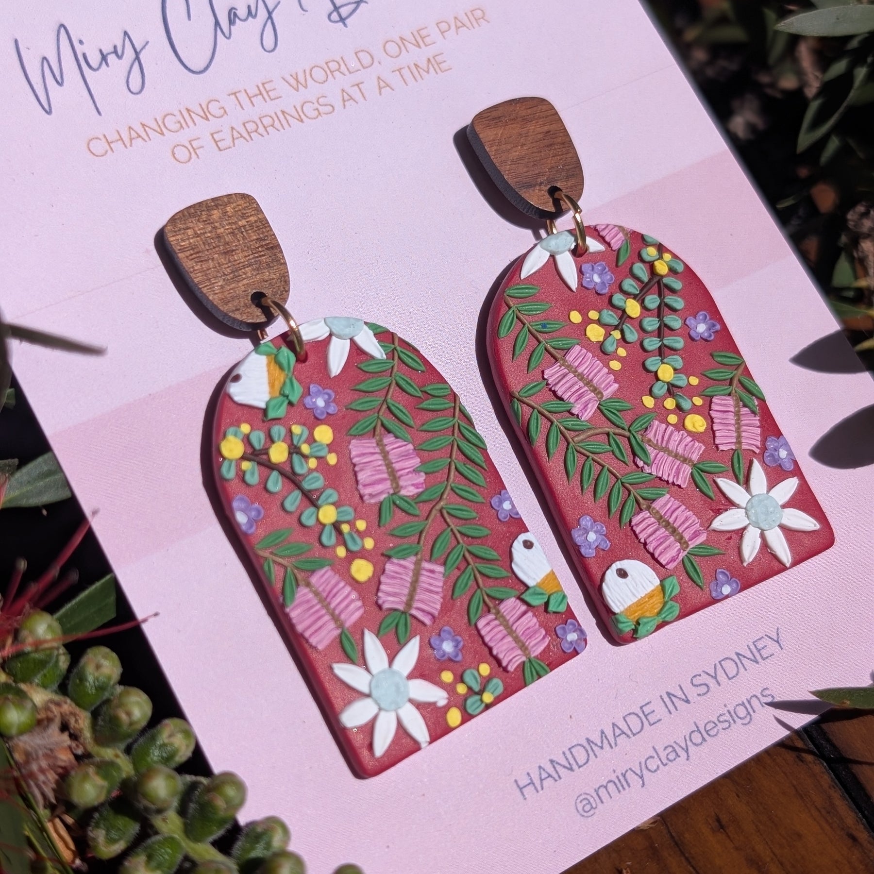 Red Native large Arch Dangle