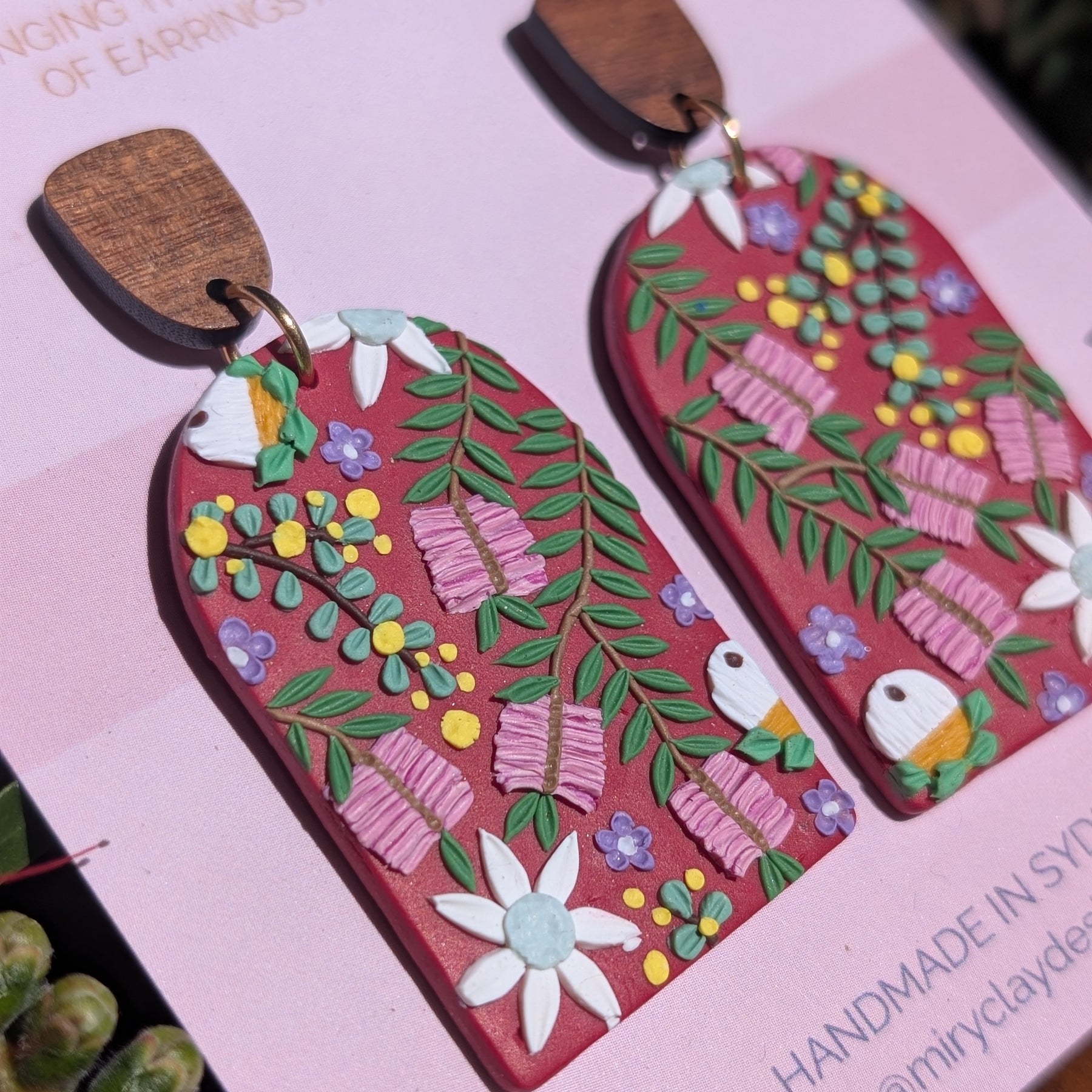 Red Native large Arch Dangle