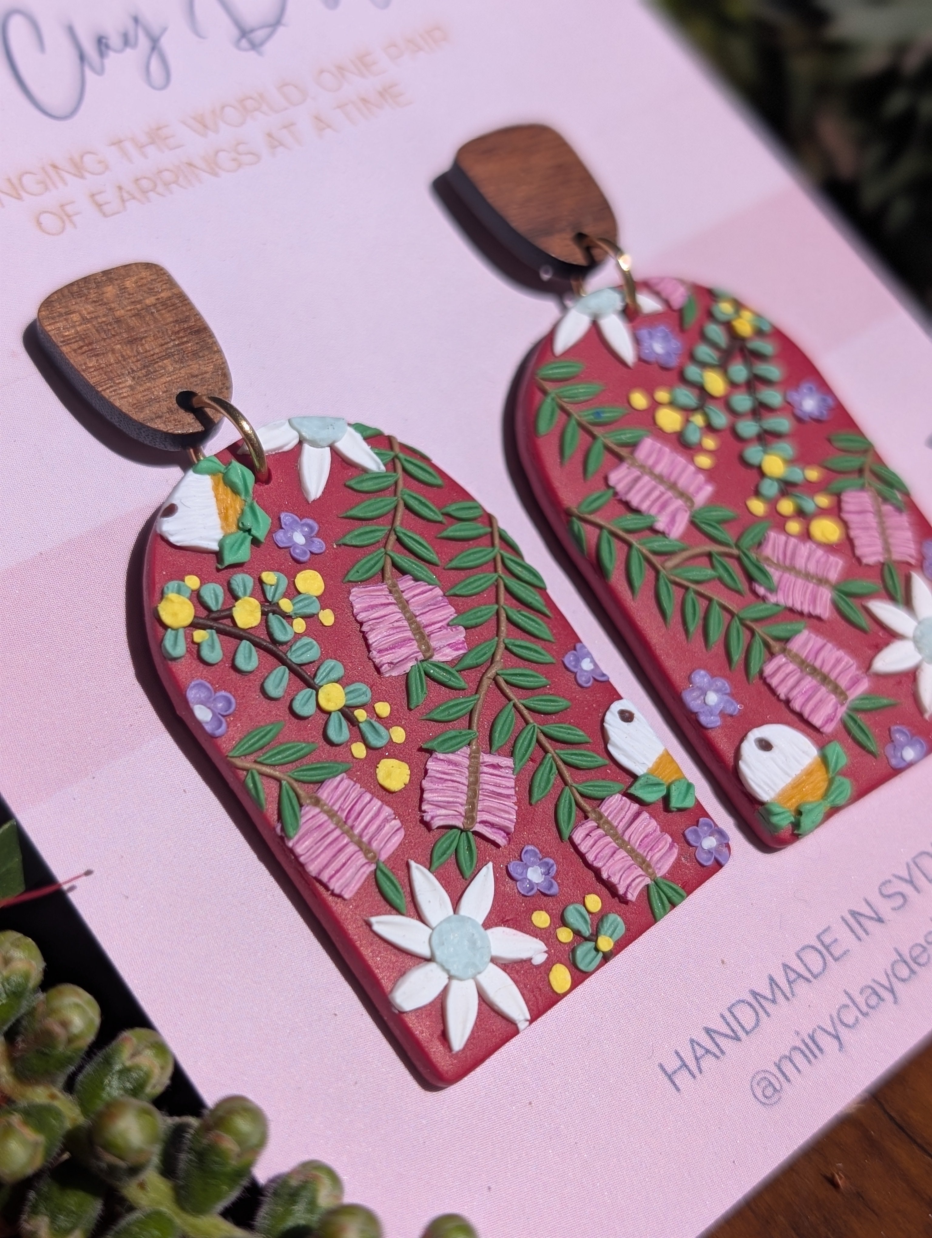 Red Native large Arch Dangle