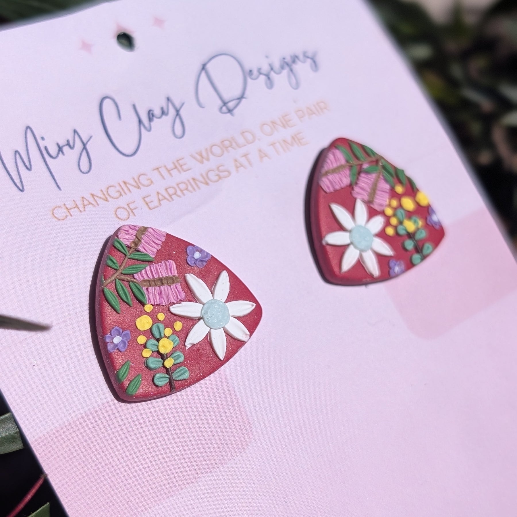 Red Native Statement Stud