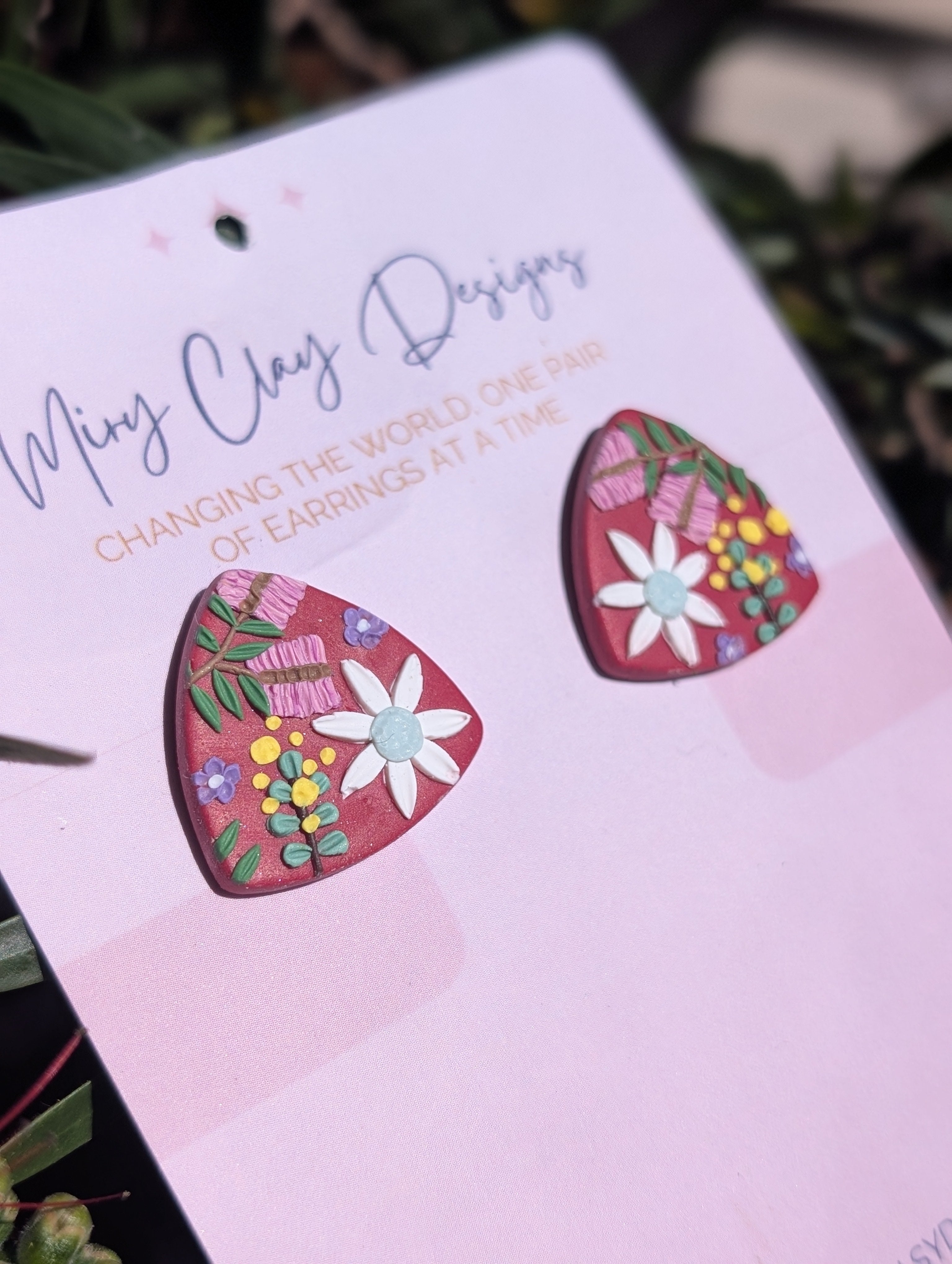 Red Native Statement Stud