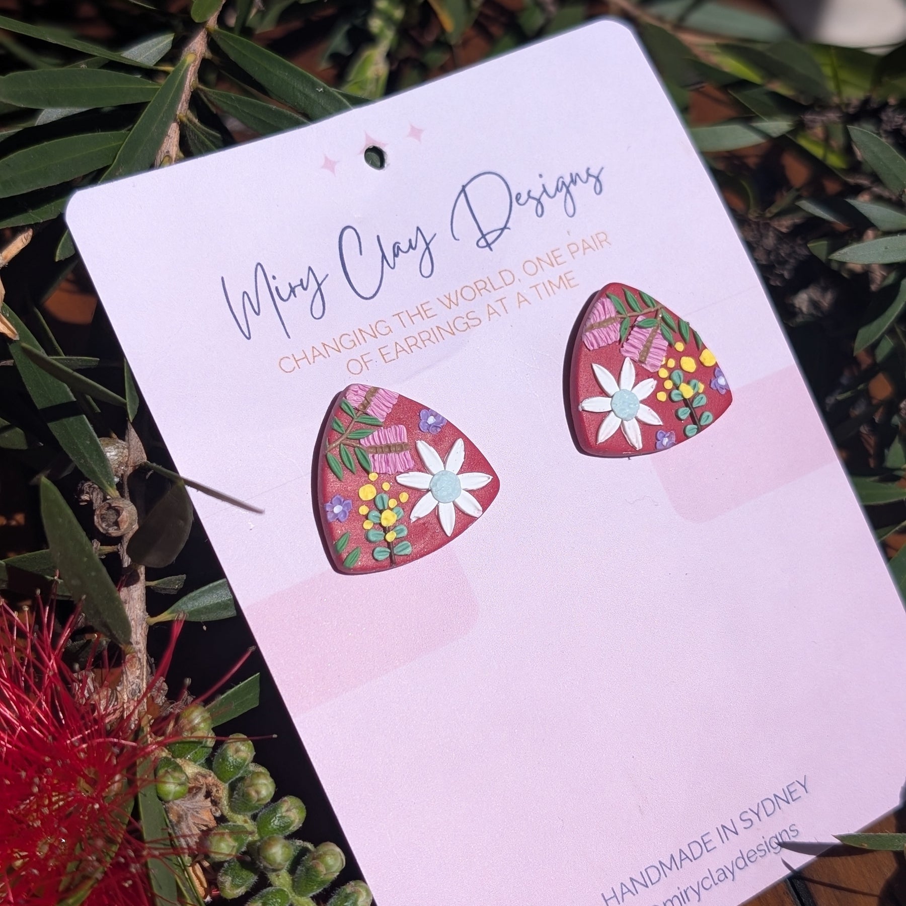 Red Native Statement Stud