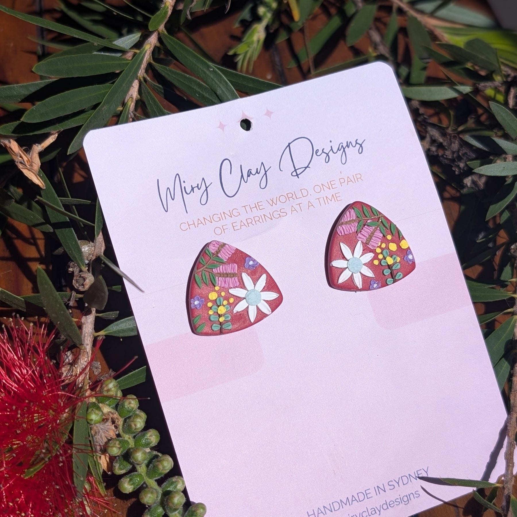 Red Native Statement Stud