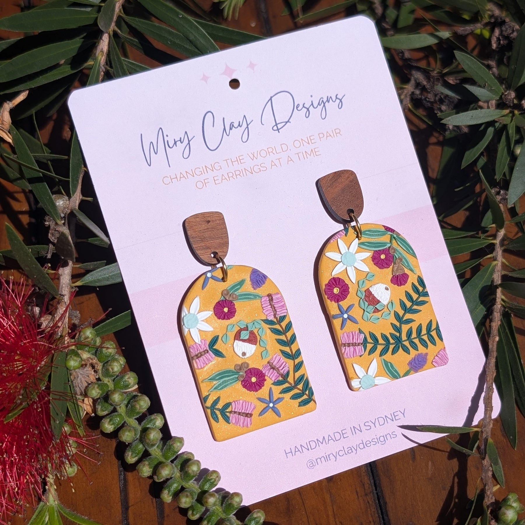 Mustard Native large Arch Dangle