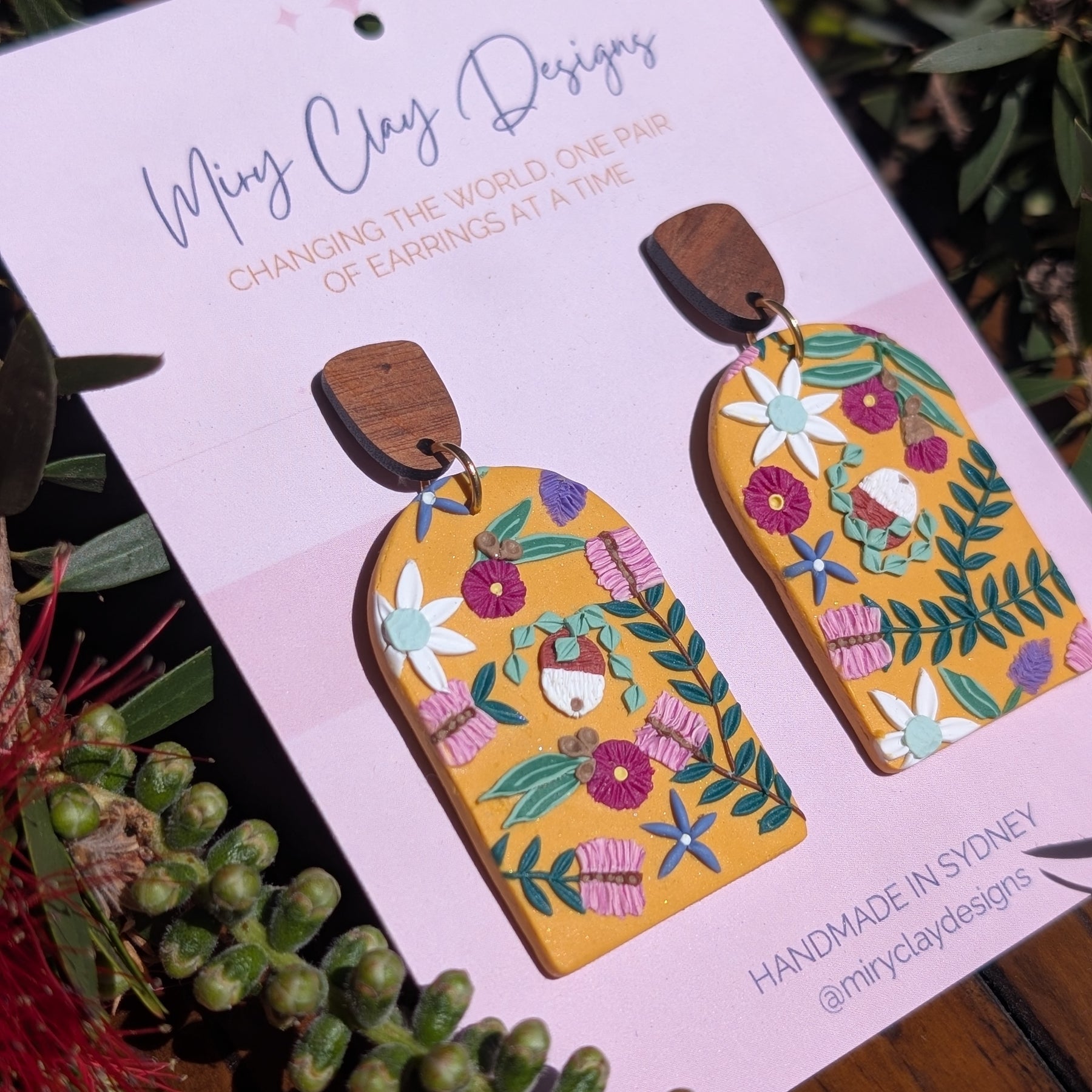 Mustard Native large Arch Dangle