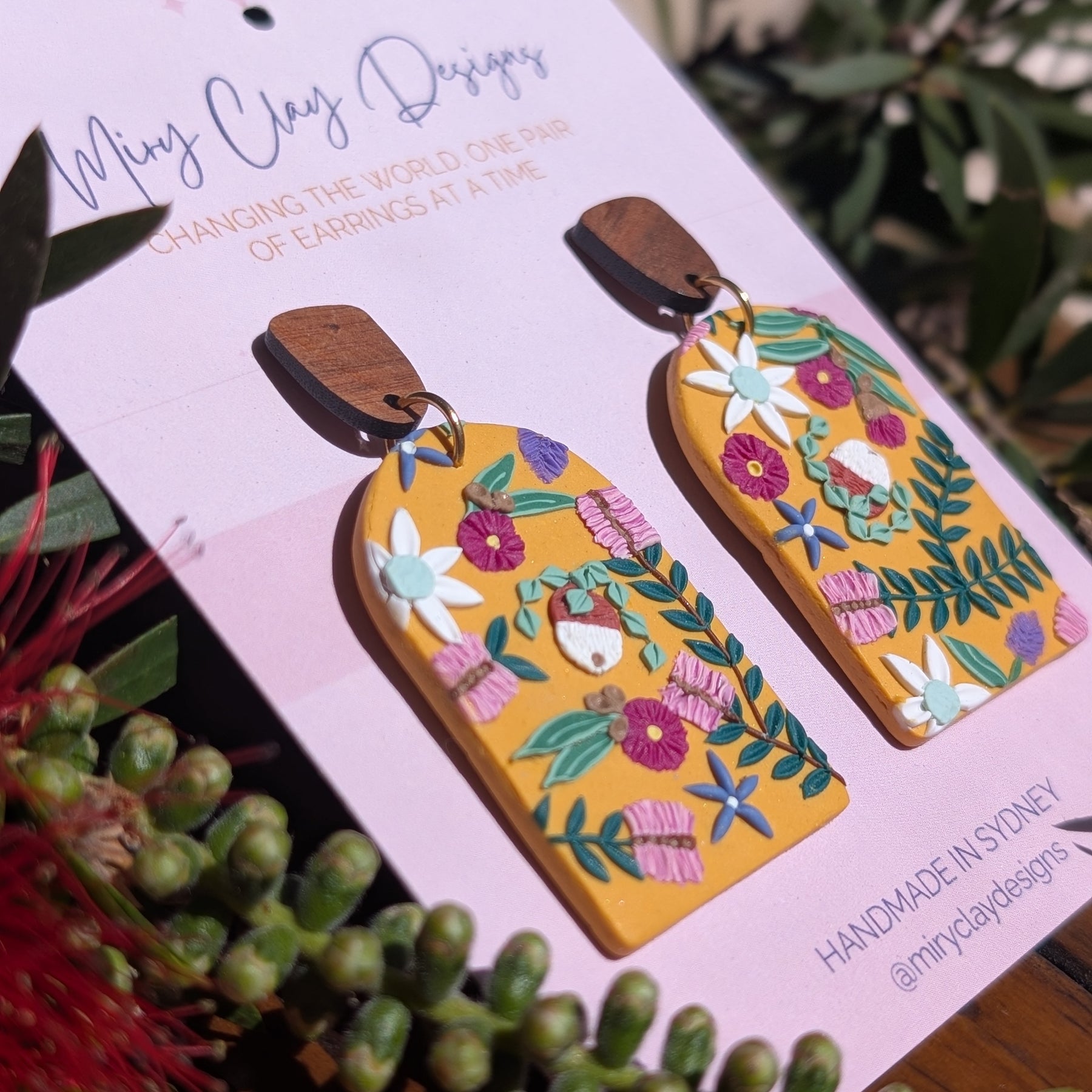 Mustard Native large Arch Dangle